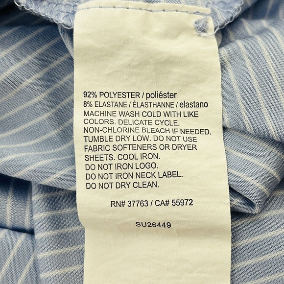 Mens XL Callaway Opti-Dry‎ Golf Shirt Light Blue White Stripe Short Sleeve Polo - Picture 5 of 5